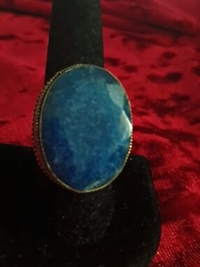 Huge 55ct Natural Blue Sapphire Cocktail Ring. Size 8 💖💖💖